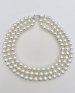 Pearl Necklace 12 mm. Triple Row. NEW STOCK.