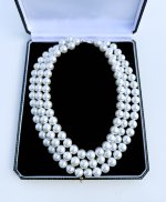 Pearl Necklace 12 mm. Triple Row. NEW STOCK.