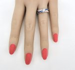 9ct. Yellow Gold Sapphire &amp; Diamond Double Band Ring. NEW STOCK.