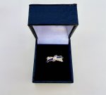 9ct. Yellow Gold Sapphire &amp; Diamond Double Band Ring. NEW STOCK.