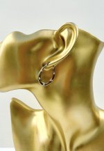 9ct. Yellow Gold Star-Embossed Oval Hoop Earrings. NEW STOCK.