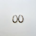 9ct. Yellow Gold Star-Embossed Oval Hoop Earrings. NEW STOCK.