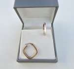 9ct. Yellow Gold Square Hoop Earrings. NEW STOCK. 
