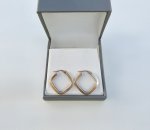 9ct. Yellow Gold Square Hoop Earrings. NEW STOCK. 