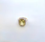 18ct. Yellow Gold Lemon Quartz &amp; Diamond Set Ring. NEW STOCK.
