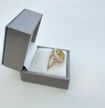 18ct. Yellow Gold Lemon Quartz &amp; Diamond Set Ring. NEW STOCK.
