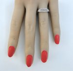 9ct. White Gold Three-Row Half Eternity Ring. NEW STOCK.