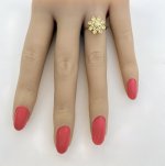 9ct. Yellow Gold Citrine Floral Ring. NEW STOCK.