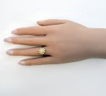 9ct. Yellow Gold Citrine Floral Ring. NEW STOCK.
