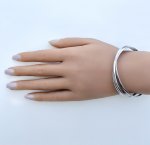 Sterling Silver Intertwined 3-Band Bangle. NEW STOCK.