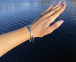 Sterling Silver Intertwined 3-Band Bangle. NEW STOCK.