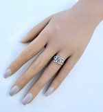 9ct. White Gold Raindance Ring / 12 Diamonds. NEW STOCK.