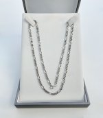 Sterling Silver Figaro Chain. 20” NEW STOCK.