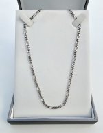 Sterling Silver Figaro Chain. 20” NEW STOCK.