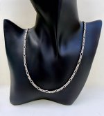 Sterling Silver Figaro Chain. 20” NEW STOCK.