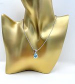 Silver Sky Blue Topaz Pendant 16."  NEW IN.