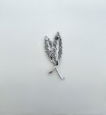 Silver Filigree Leaf Brooch. NEW STOCK.