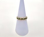 9ct. Yellow Gold Emerald &amp; Diamond Set Infinity Ring. NEW STOCK.