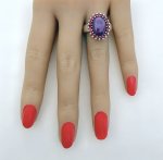 Silver Amethyst &amp; Garnet Ring. NEW STOCK.