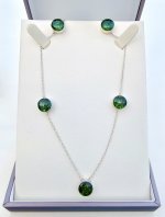Sterling Silver Emerald Green Gemstone Necklace. NEW ARRIVAL.