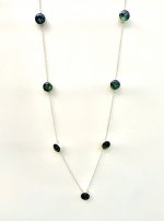Sterling Silver Emerald Green Gemstone Necklace. NEW ARRIVAL.