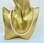 Single-Row 19" Necklace of Cultured Pearls with 9ct. Gold Clasp.