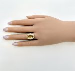 Hallmarked 9ct. Yellow Gold Oval Faceted Citrine Ring. NEW STOCK. SOLD. 