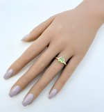 Hallmarked 9ct. Yellow Gold Ring with Square Peridot. NEW STOCK.