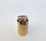 Silver Multi-Stone Amber ring. NEW STOCK.