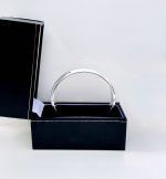 Silver Oval Bangle / Wide Profile. NEW STOCK.