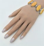 Silver Bracelet with Marquise-Cut Yellow Stones. NEW IN STOCK.