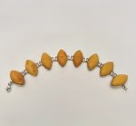 Silver Bracelet with Marquise-Cut Yellow Stones. NEW IN STOCK.