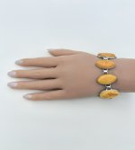 Silver Bracelet with Marquise-Cut Yellow Stones. NEW IN STOCK.